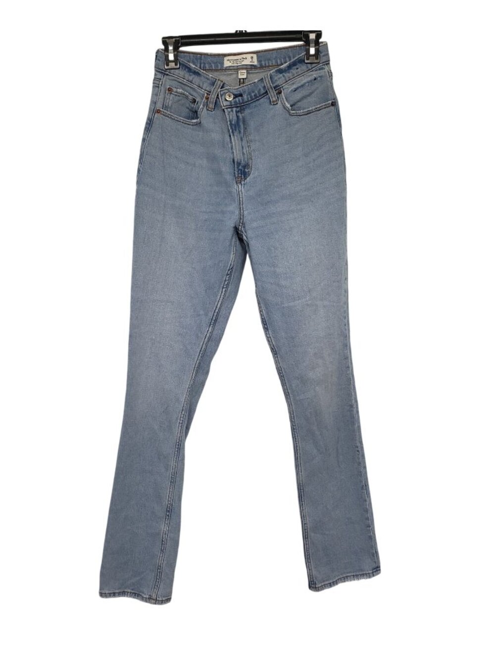 Abercrombie & Fitch Curve Love 90s Slim Straight Ultra High Rise 26 2 Long Blue